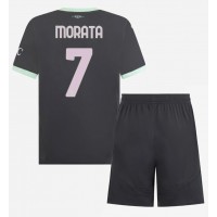 AC Milan Alvaro Morata #7 Fotballklær Tredjedraktsett Barn 2024-25 Kortermet (+ korte bukser)